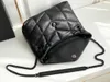 Original Women Tote Fashion Designer Luxury Handbags Purses LOULOU PUFFER CHAIN Bag Brand Classic Flip matte Leather Shoulder Bags Crossbody Bag 29cm 1