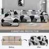Chair Covers Geometry Plaid Sofa Slipcovers Stretch for Living Room Elastic Couch Towel 1234-seater 220922
