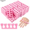 Separatori di punta rosa 200pcs nail art 100 coppie di dita piede spugna moft gel uv utensili di bellezza polacco pacchetto pedicure 220922