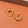 Retro French High-Grade Stud Gold Color Earrings Female Geometric Rough Twisted Cold Simple Fashion All-Match Jewelry Accessories