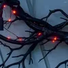 Decorative Flowers Party Decor Fashion Front Door Halloween Lighted Wreath Hanging Energy Saving For