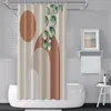 Cortinas de ducha Viento nórdico Arte abstracto Boho Impermeable Poliéster Baño Morandi Bloque de color para decoración de baño 220922