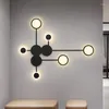 Appliques murales nordique moderne lampe à LED pour chambre intérieure minimaliste salon fond décor Restaurant Bar escaliers noir or lumières