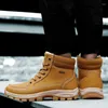 Boots Yellow Warm Winter Men Boot Genuine Leather Fur Snow Work Shoes Outdoor Waterproof Military Army Ankle For