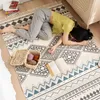 Carpets Luxury Large Rectangle Home Boho Style Decor Cotton Linen Thicken Geometry Handmade Carpet Tatami Door Floor MAT Living Room Rug