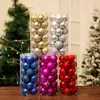 Décorations de Noël 4cm6cm24pcs boules décorations d'ornement pour la maison arbre suspendu boule de boule nouvel an Navidad fête décor fournitures Y2209