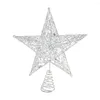 Juldekorationer Guld/silver/Red Glitter -paljetter ih￥lig ut Star Tree Top Iron Xmas Ornaments Year