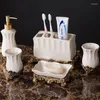 Ensemble d'accessoires de bain série Crack Glaze, accessoires de salle de bains, distributeur de savon, barre, gobelet à vaisselle et porte-brosse à dents, Style de luxe rétro