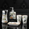 WSHYUFEI Ceramic Bathroom Accessory Set Washing Tools Bottle Mouthwash Cup Soap Toothbrush Holder Household Articles218D