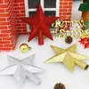 Kerstdecoraties 15/20 cm Glitter Stars Tree Topper Decoratie Vijfpuntige ster Xmas Ornamenten voor Jaar Navidad Party Supplies