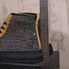 Italien Classic Diamonds Kleider Hochzeitsfeiern Schuhe Mode atmungsaktiv vulkanisieren lässige Turnschuhe rund Zeh Dicke Bottom Business Driving Walking Stiefel