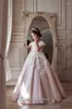 Meisje jurken zachtroze bloem voor bruiloft met wrap kralen kanten appliqued peuter meisjes optochtjurk kinderen formele slijtage prom