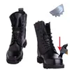 Boots Steel Toe Military Microfiber Leather Shoes Men Motorcycle Riding Hunting Desert Botas Hombre Black Safety