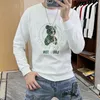 Erkekler Ayı Trend Sweatershirts Hoodies Peluş Kalınlaştırılmış Külot Kış Yuvarlak Boyun Uzun Kollu T-Shirt Alt Gömlek Top Adam Giyim M-5XL