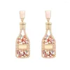 Dangle Earrings Personality Creative Colored Rhinestone Wine Bottle Retro Wholesale