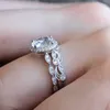 Anelli a grappolo Taglio in argento sterling 925 creato Moissanite Diamond Wedding per le donne Proposta di lusso Anello di fidanzamento Gioielli