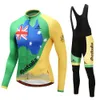 2024 Pro Mens Australia Winter Cycling Jersey Set Long Sleeve Mountain Bike Cycling Clothing Breattable Mtb Bicycle Clothes Wear Suit B35