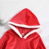 Rompers Baby Girls Boys Christmas Romper Red Nowonborb Velvet Long Rleeves Hooded Scossuit Kids Christmas Ubrania 2023 NOWOŚĆ JEST J220922