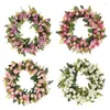 Decorative Flowers Summer Door Wreaths Wedding Pography Props Artificial Garlands Home Decoration Eucalyptus Leaves Round Decor