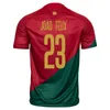 2022 Portuguesa Joao Felix koszulki piłkarskie Ruben Neves Bernardo Bruno Ronaldos Fernandes Portugieser 23 23 portugalska koszulka piłkarska Kit Kit Men Sets S-4xl