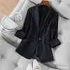 Damskie garnitury Blazer żeński niebieski garnitur biuro dama 2022 Spring Slim Top Elegant Design Ubranie One Button Kurtka xxl