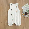 Rompers 2022 Summer Newborn Baby Boys Girls Rompers Jumpsuits Toy Suits Cotton Linen Musselline Sleeveless Toddler Baby Clothes J220922