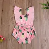 Rompers 2021 Summer Fashion Baby Girls Clothing Bodysuits Cactus Print ärmlös bomullsknapp Jumpsuits J220922