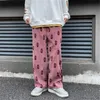 Мужские брюки Harajuku Fahion Print Shinksting Casual Verstuoy Men Бесулобные брюки хип -хоп прямые спортивные штаны мужчина свободные брюки 220922