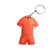 Porte-clés de fan de football Jersey rempli de coton PVC double face