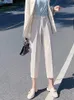 Women's Pants Capris Yitimoky Suit Woman High Waist Office Lady Harem Trousers Black Beige Korean Clothing 220922