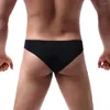 Underbyxor män underkläder sexiga trosor ren is-silk sömlösa trosor andningsbara gay män