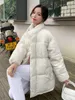 Abrigos de trinchera para mujer Estilo coreano Invierno Mujeres Chaqueta de plumón de gran tamaño con capucha suelta con capucha Chaquetas de globos cortos acolchados sólidos para mujer Harajuku