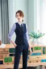 Dwuczęściowe spodnie kobiet formalne kobiece garnitury biznesowe spodnie i najlepsze zestawy damskie szara kamizelka kamizelka roboczy biuro mundury projekty style