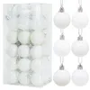 Décorations de Noël 4 cm boules d'arbre blanc décor 36 pièces/boîte en plastique boule de Noël ornement pour la maison intérieur extérieur Navidad fournitures Y2209