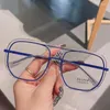 Montature per occhiali da sole Tr90 Occhiali da vista quadrati anti-blu per le donne Occhiali da vista in lega di moda a doppio raggio Computer Rosa Giallo Montatura per occhiali da donna
