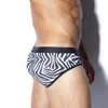 Męskie stroje kąpielowe Summer Men Swimming Briefs Seksowne nisko talia plażowe sportowe surfing moda kąpielowa Męska Zebra Szybkie suche oddychanie pływanie kąpielowe J220913