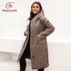 Kvinnor s plus size yttre kläder rockar Hailuozi vårjacka för kvinnor lång kvinnlig kappa varm parkor mode bälte design huva quiltade outwear 7081 220922