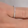 Anillos de boda 3 colores Anillo de promesa de eternidad 925 Plata de ley Cubic Zirconia Banda de fiesta para mujeres Joyería de dedo simple 250A