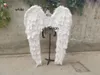 Vacker br￶llop Grand Event Decor Hight Quality Luxurious Blush Pink Grey White Ostrich Feather Angel Wings Fairy Artiked