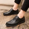 Men's Derby Shoes Dress Shoes Crocodile Pattern Engraving Wingtip Lace-Up Fashion Business Casual Wedding Everyday US6.5-US11