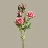 Kwiaty dekoracyjne wielowłótnie róż jedwabne sztuczne domowe domowe Boże Narodzenie z flores wystrój ślub Walentynki liście róża decora u9u2