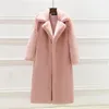 Women's Fur Fashion Women Winter Warm Faux Coat Thick Long Turn Down Collar Manteau Femme Hiver