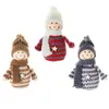 Decoraciones navideñas creativas de lana de madera muñeco de nieve estatuilla muñeca árbol armario decorativo pequeño colgante