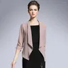 Kvinnans jackor 2022 Summer Jacket Women's Chiffon Cardigan Coat Thin Short Topps Female Shawl Sunscreen Clothing All-Match 4xl