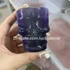 Fluorito natural esculpido Fluorite Crystal Crystal Crafts Rainbow Semi Precious Gemstone Reiki Skull Cura Party Warming Favor Favorve Decoração Presentes de aniversário para ela/ele/ele