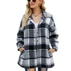 Kadınlar İçin Moda Üstleri Bayanlar Ekose Flanel Gömlek Plus Boyut Uzun Kollu Ceket Sweatshirt Bluz ABD Boyutu S/M/L/XL/2XL