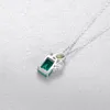 Prachtige romantische Emerald Gemstone S925 Silver hanger ketting Vrouwen sieraden Koreaans mode temperament ketting trouwfeestje