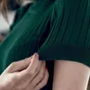 Tricots pour femmes Pulls tricotés minces pour femmes 2022 Hauts d'été et pulls à manches courtes Vêtements moulants O-Cou Dames Pulls verts G220725