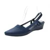 Robe chaussures SWYIVY talons compensés femmes sandales d'été pointues 2022 PU confortable OL mocassins pompes pour anti-dérapant