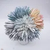 Fiori decorativi 1 mazzo di plastica artificiale neve fiore di loto simulazione corpetto cappello di paglia per la decorazione domestica della festa nuziale 12,5 cm di lunghezza